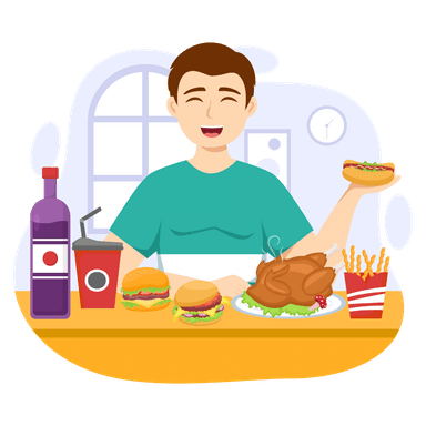 Ilustrasi Pola Makan Tidak Seimbang